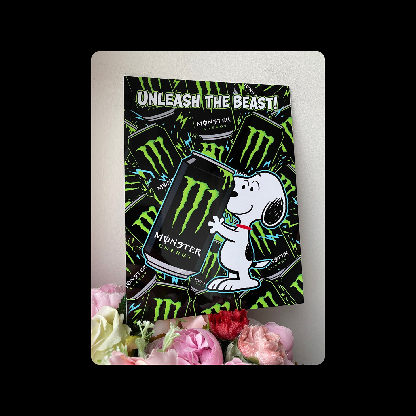 Snoopy Monster Energy Metal Bar Sign 15cm x 20cm
