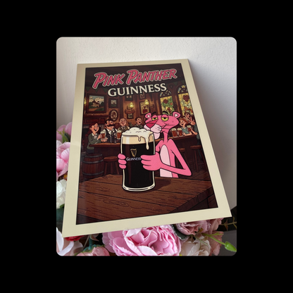 Pink Panther Guinness Metal Bar Sign 15cm x 20cm