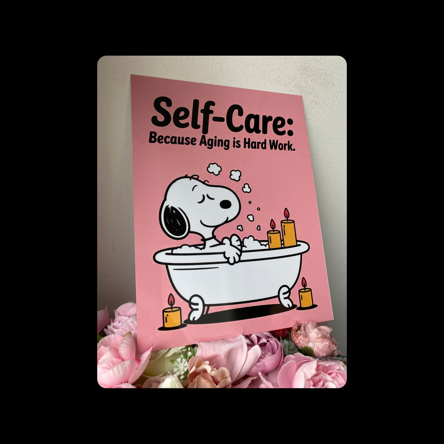 Snoopy Self-Care Metal Bar Sign 15cm x 20cm
