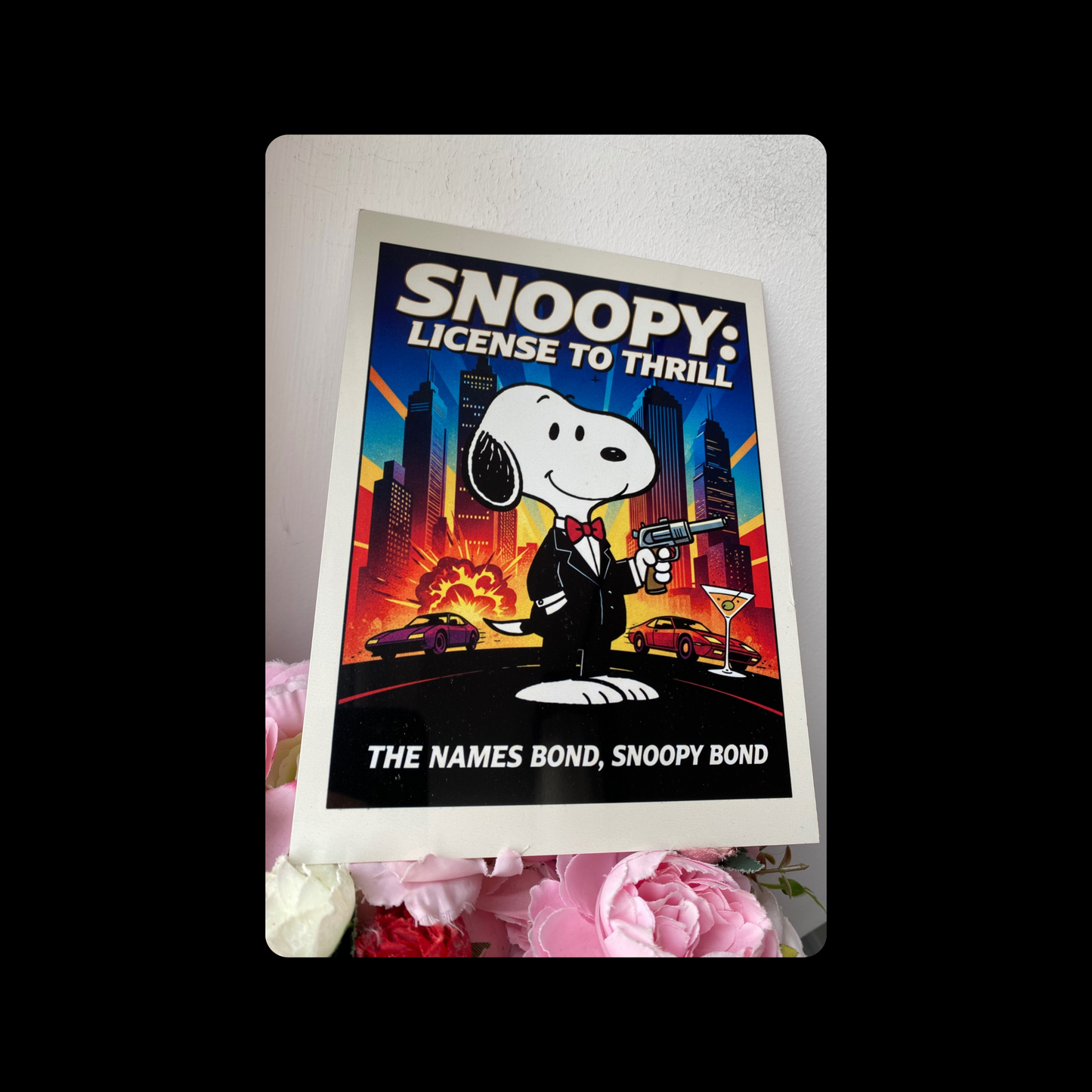 Snoopy License To Thrill Metal Bar Sign 15cm x 20cm