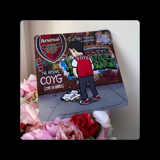 Arsenal FOYS Street Art Window Sign 14cm x 14cm (Includes Suction Hook)