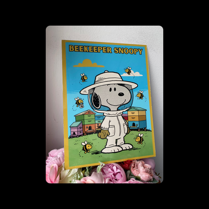 Snoopy Beekeeper Metal Bar Sign 15cm x 20cm