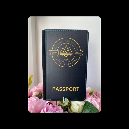 Adidas Keep It Spezial Black & Gold/Orange PU Material Passport Holder