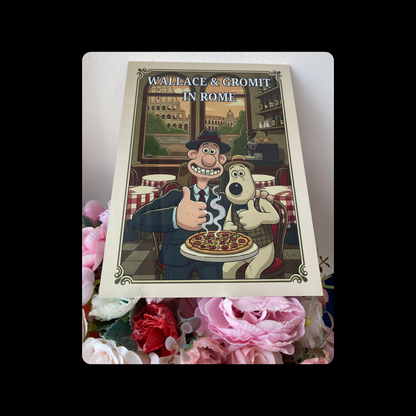 Wallace & Gromit In Rome Metal Bar Sign 15cm x 20cm