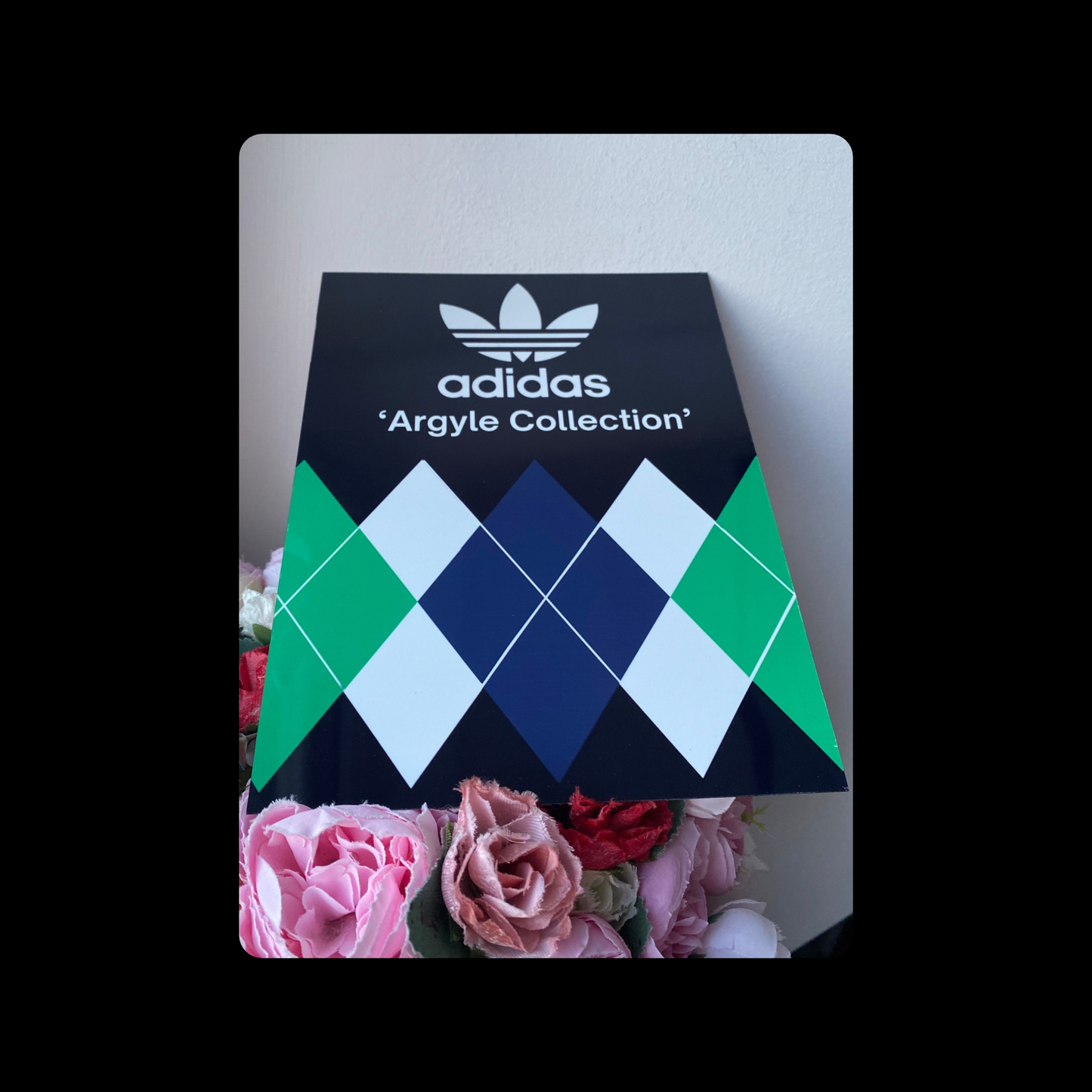Adidas Originals Argyle Golf 80’s Football Casual Style Navy/Black Metal Bar Sign 15cm x 20cm