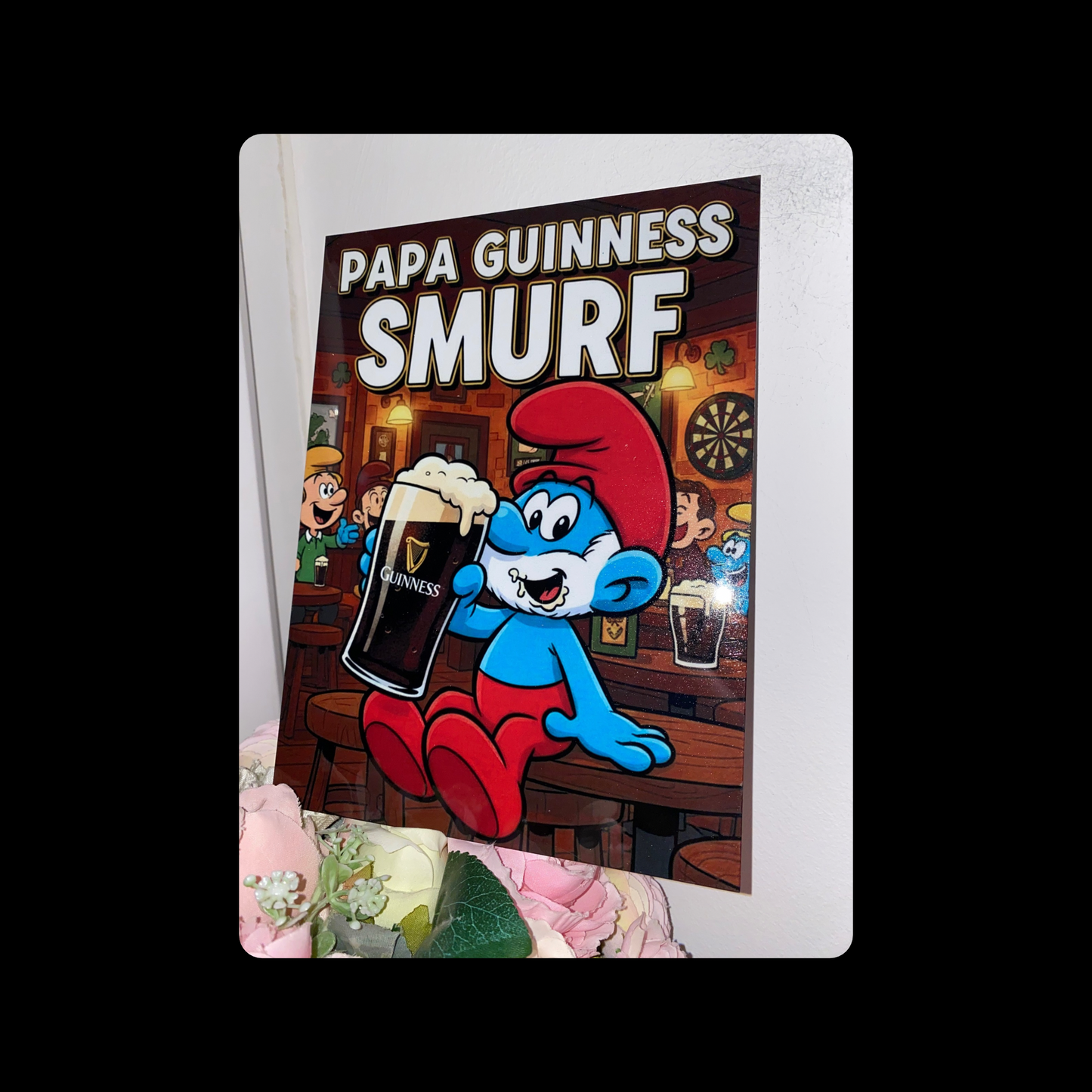Papa Smurf Guinness Metal Bar Sign 15cm x 20cm