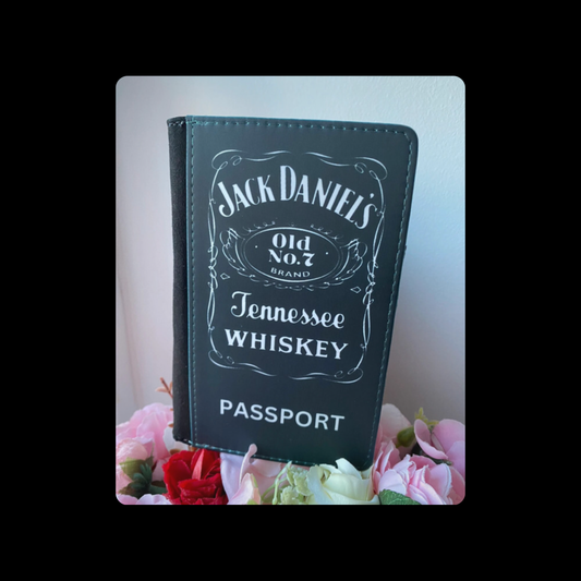 Jack Daniels Whiskey PU Material Passport Holder
