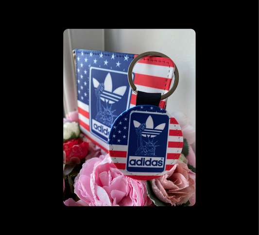 Adidas USA Statue Of Liberty PU Material Wallet & Keyring