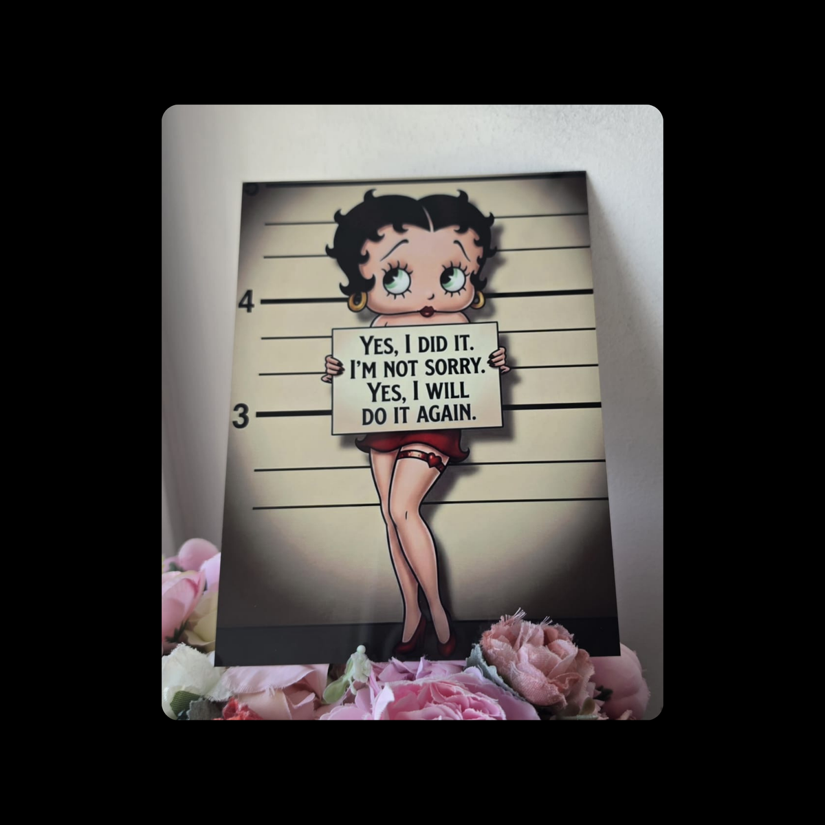 Betty Boop Yes, I Did It Metal Bar Sign 15cm x 20cm