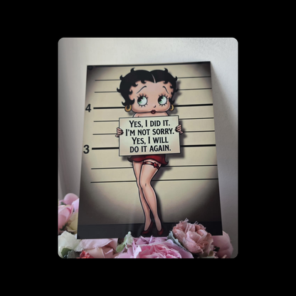 Betty Boop Yes, I Did It Metal Bar Sign 15cm x 20cm
