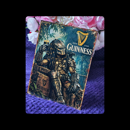 Predator Guinness Metal Bar Sign 15cm x 20cm