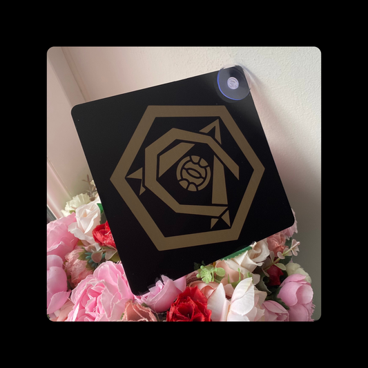 Arsenal 1936-49 Badge Black & Gold Window Sign 14cm x 14cm (Includes Suction Hook)