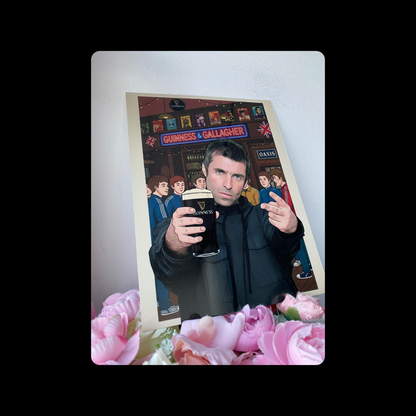 Guinness & Gallagher (Liam) Metal Bar Sign 15cm x 20cm