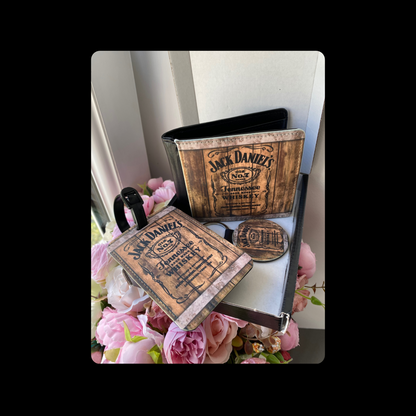 Jack Daniel’s Whiskey Barrel PU Material Wallet, Luggage Tag & Keyring