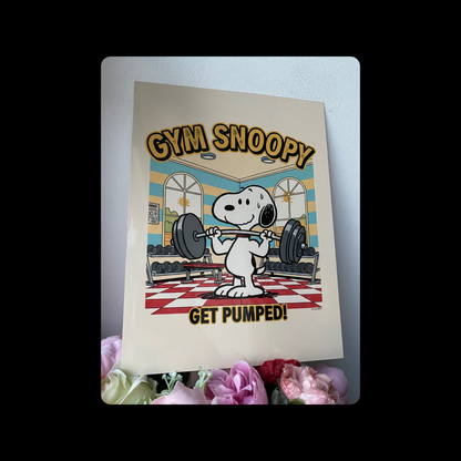 Snoopy Gym Metal Bar Sign 15cm x 20cm