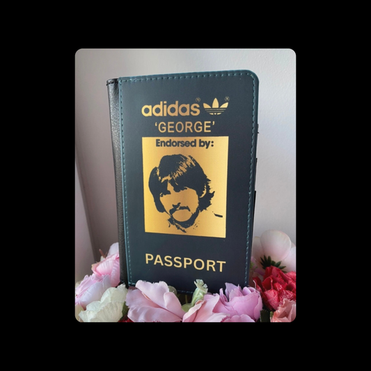 Adidas Endorsed By George Harrison Black & Gold PU Material Passport Holder