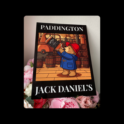 Paddington Bear Jack Daniel’s Metal Bar Sign 15cm x 20cm
