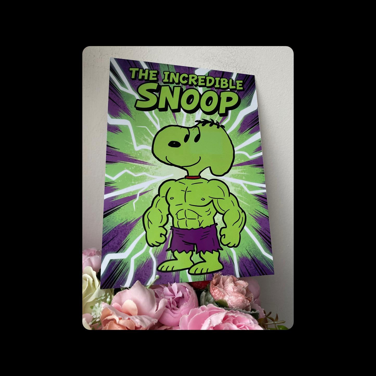 Snoopy Incredible Snoop (Hulk) Metal Bar Sign 15cm x 20cm