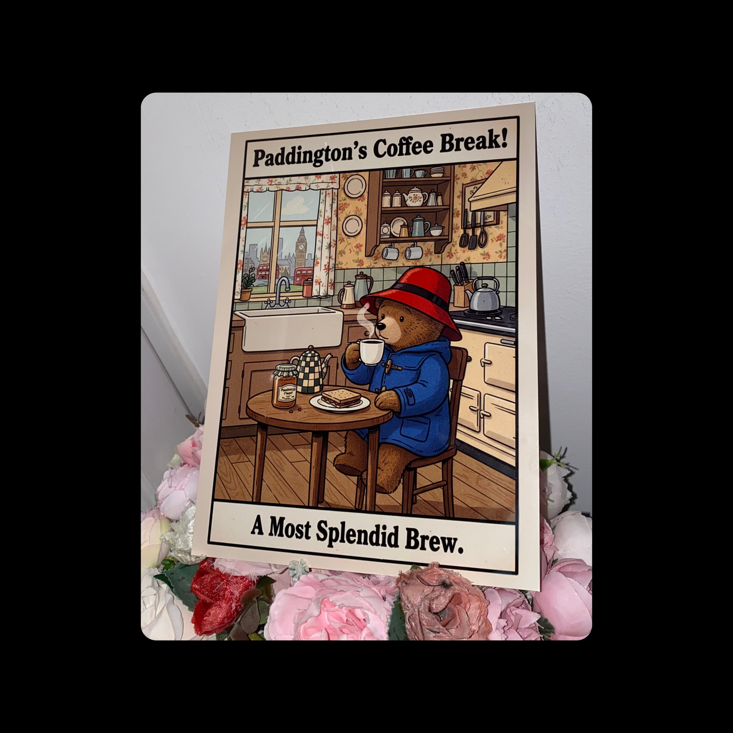 Paddington Bear Coffee Metal Bar Sign 15cm x 20cm