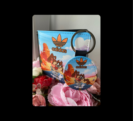 Adidas Tasmanian Devil PU Material Wallet & Keyring