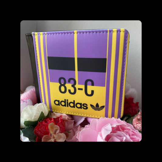 Adidas 83-C J. Mano Purple & Yellow Jacket Style PU Material Wallet