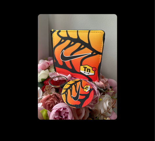 Nike TNS Air Orange & Yellow PU Material Wallet & Keyring