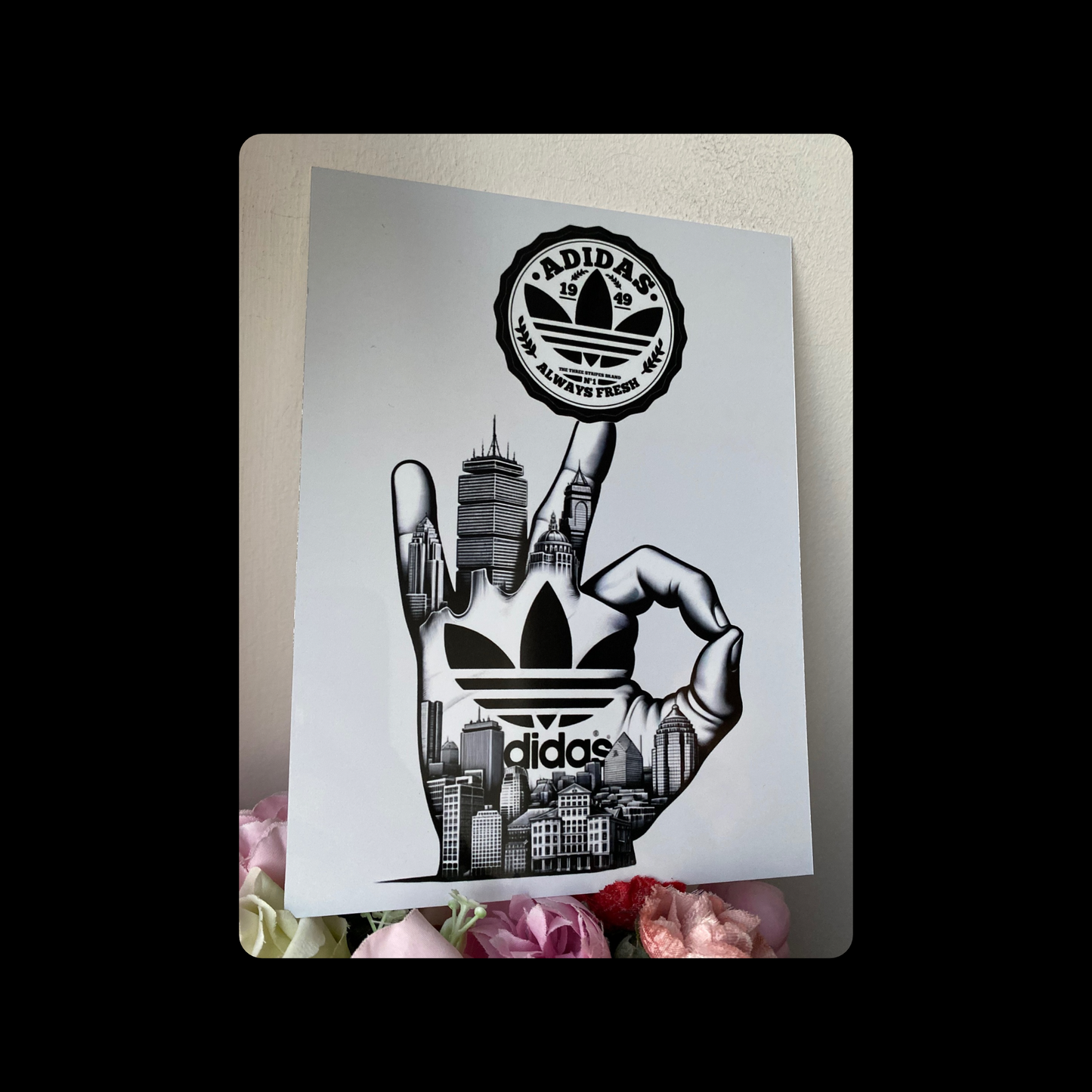 Adidas Always Fresh City Hand Metal Bar Sign 15cm x 20cm