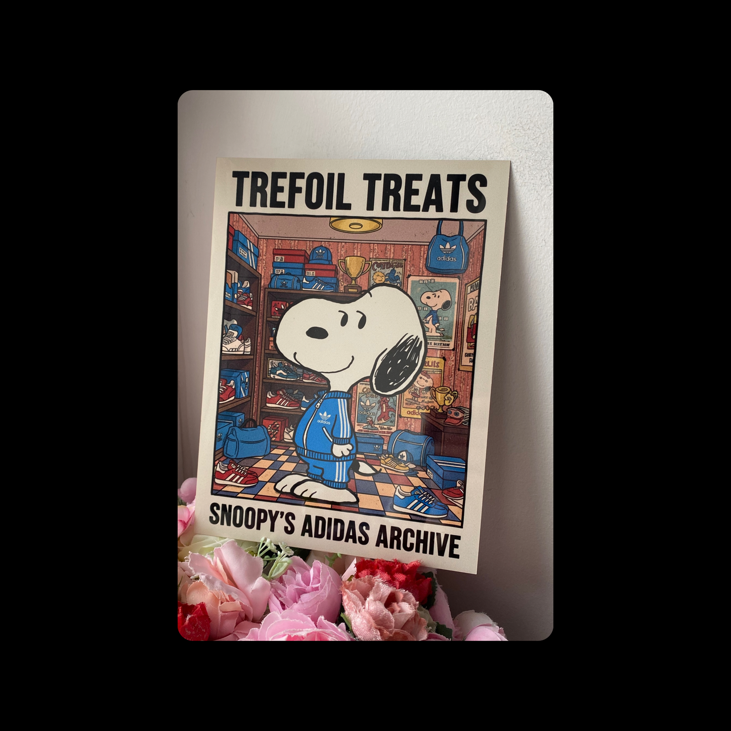 Snoopy Adidas Archive Metal Bar Sign 15cm x 20cm