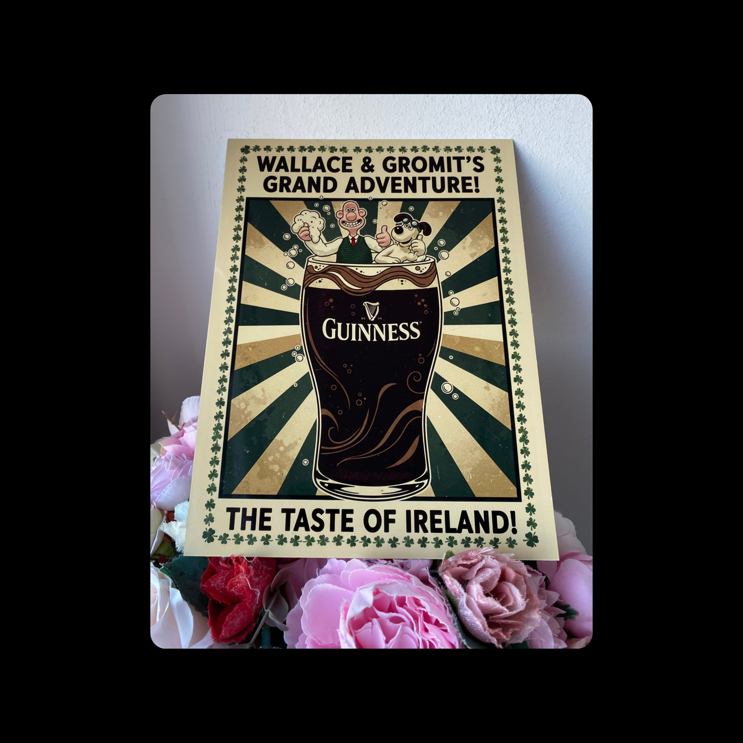 Wallace & Gromit Guinness Taste Of Ireland Metal Bar Sign 15cm x 20cm