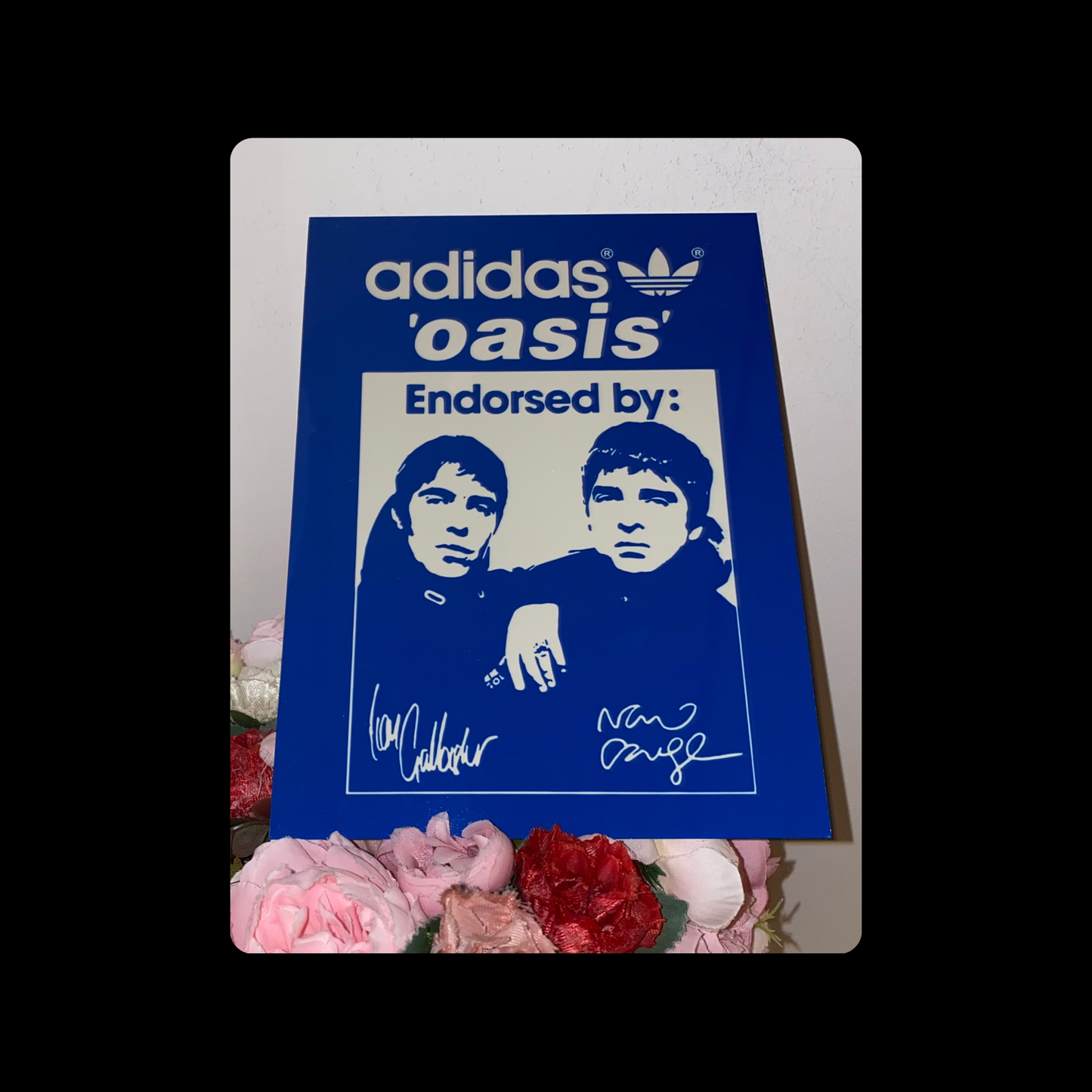 Adidas Oasis Blue & White Metal Bar Sign 15cm x 20cm