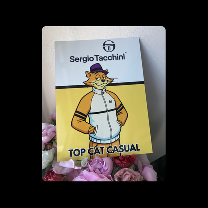 Sergio Tacchini Top Cat Casual Yellow Metal Bar Sign 15cm x 20cm