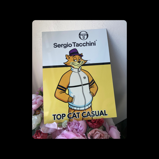 Sergio Tacchini Top Cat Casual Yellow Metal Bar Sign 15cm x 20cm