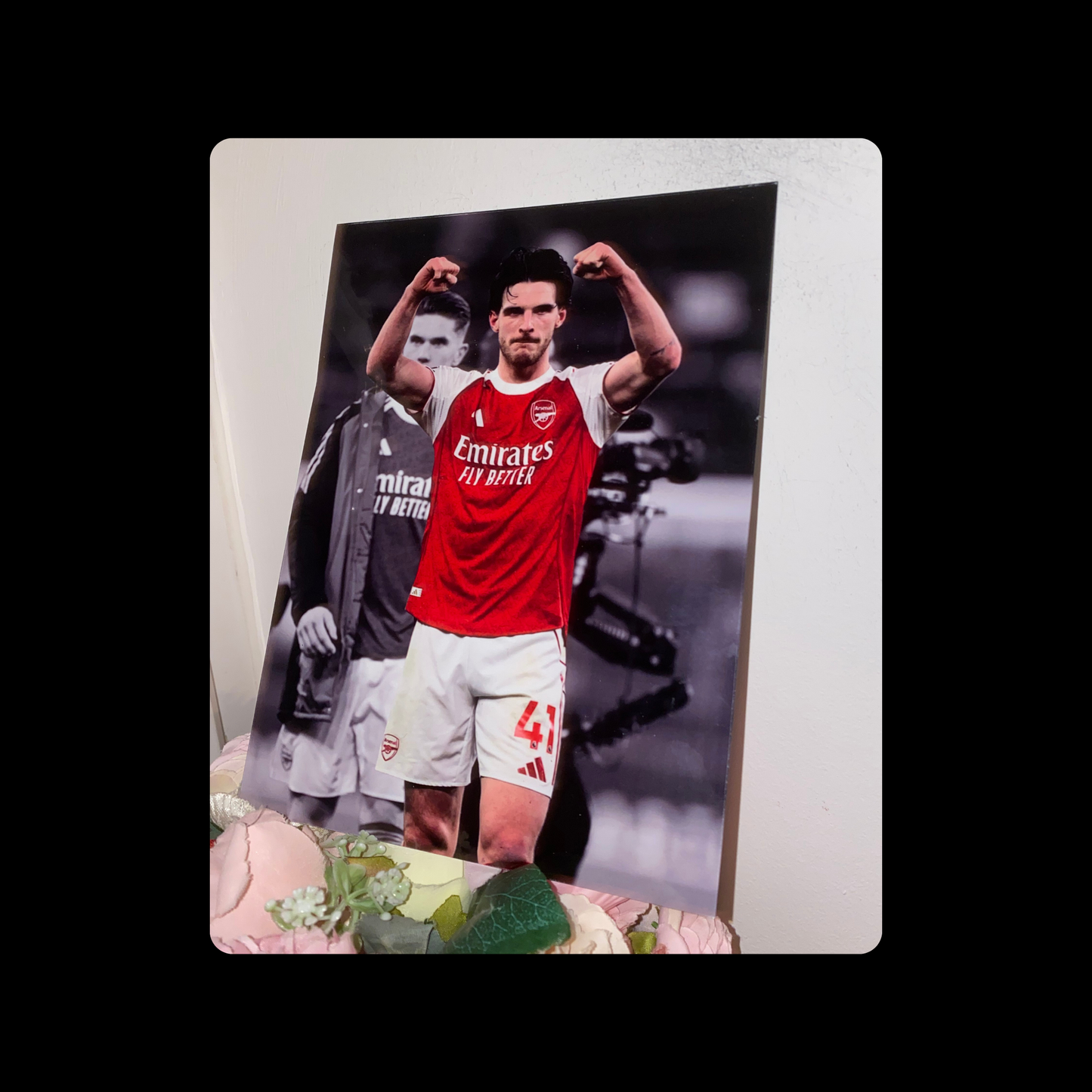 Arsenal Declan Rice Metal Bar Sign 15cm x 20cm
