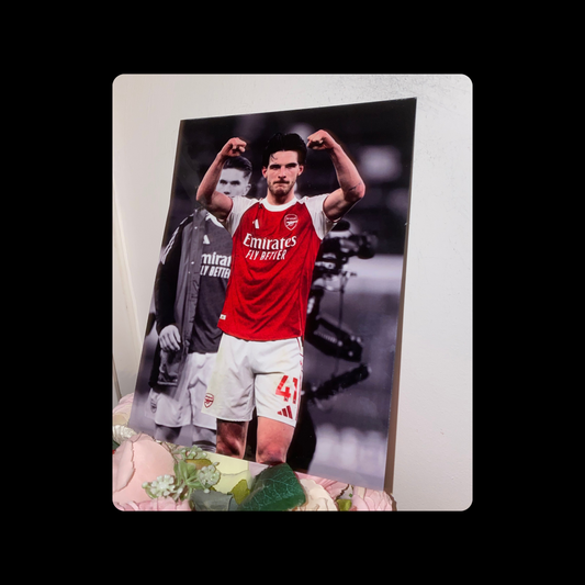 Arsenal Declan Rice Metal Bar Sign 15cm x 20cm