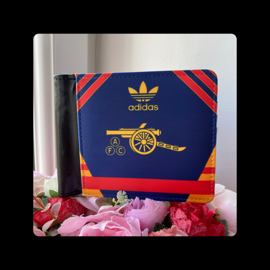 Arsenal Adidas Originals Retro Cannon Navy PU Material Wallet 10cm x 9.5cm