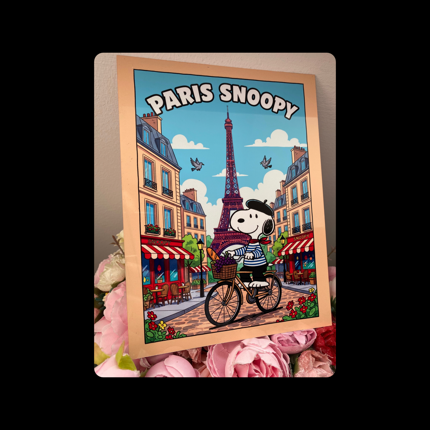 Snoopy Paris Metal Bar Sign 15cm x 20cm