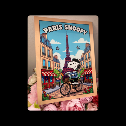 Snoopy Paris Metal Bar Sign 15cm x 20cm