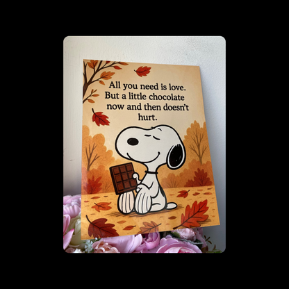Snoopy Chocolate Metal Bar Sign 15cm x 20cm