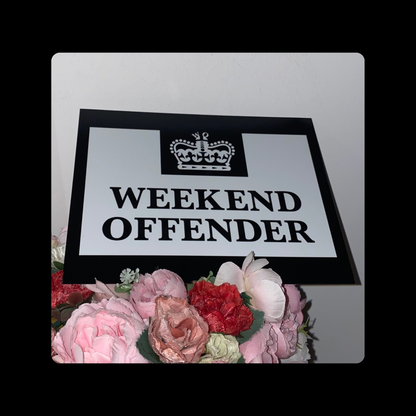 Weekend Offender Logo Metal Bar Sign 15cm x 20cm