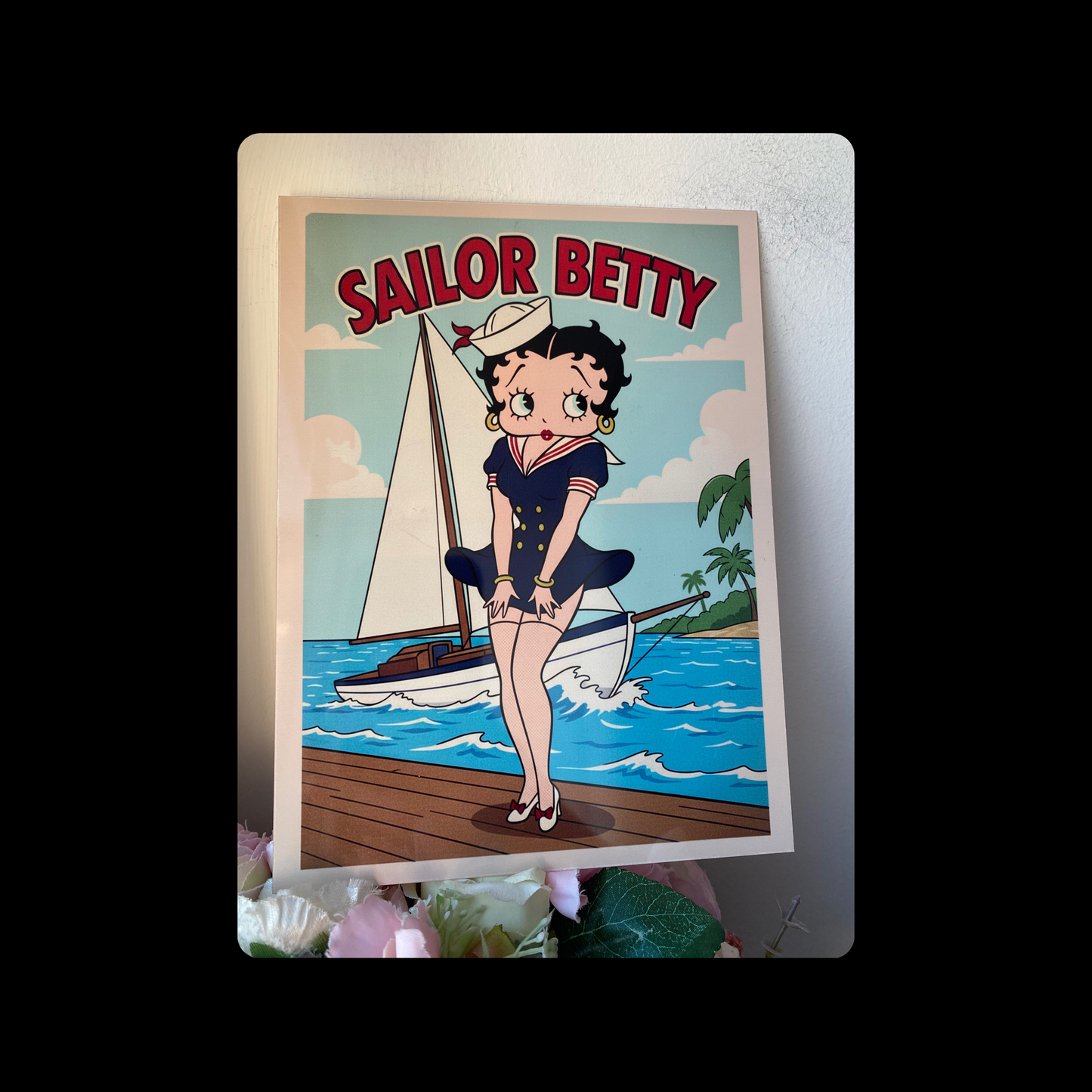 Betty Boop Sailor Metal Bar Sign 15cm x 20cm