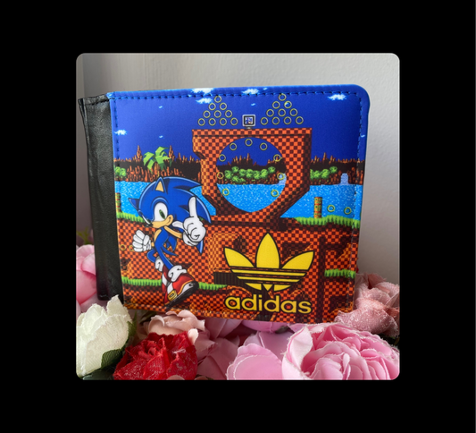 Adidas Sonic The Hedgehog PU Material Wallet & Keyring