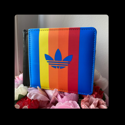 Adidas Carlo Gruber Vertical Stripes PU Material Wallet