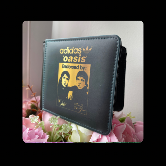 Adidas Endorsed By Oasis Black & Gold PU Material Wallet