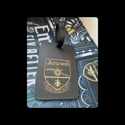 Arsenal 1949-1990 Badge Black & Gold PU Material Luggage Tag