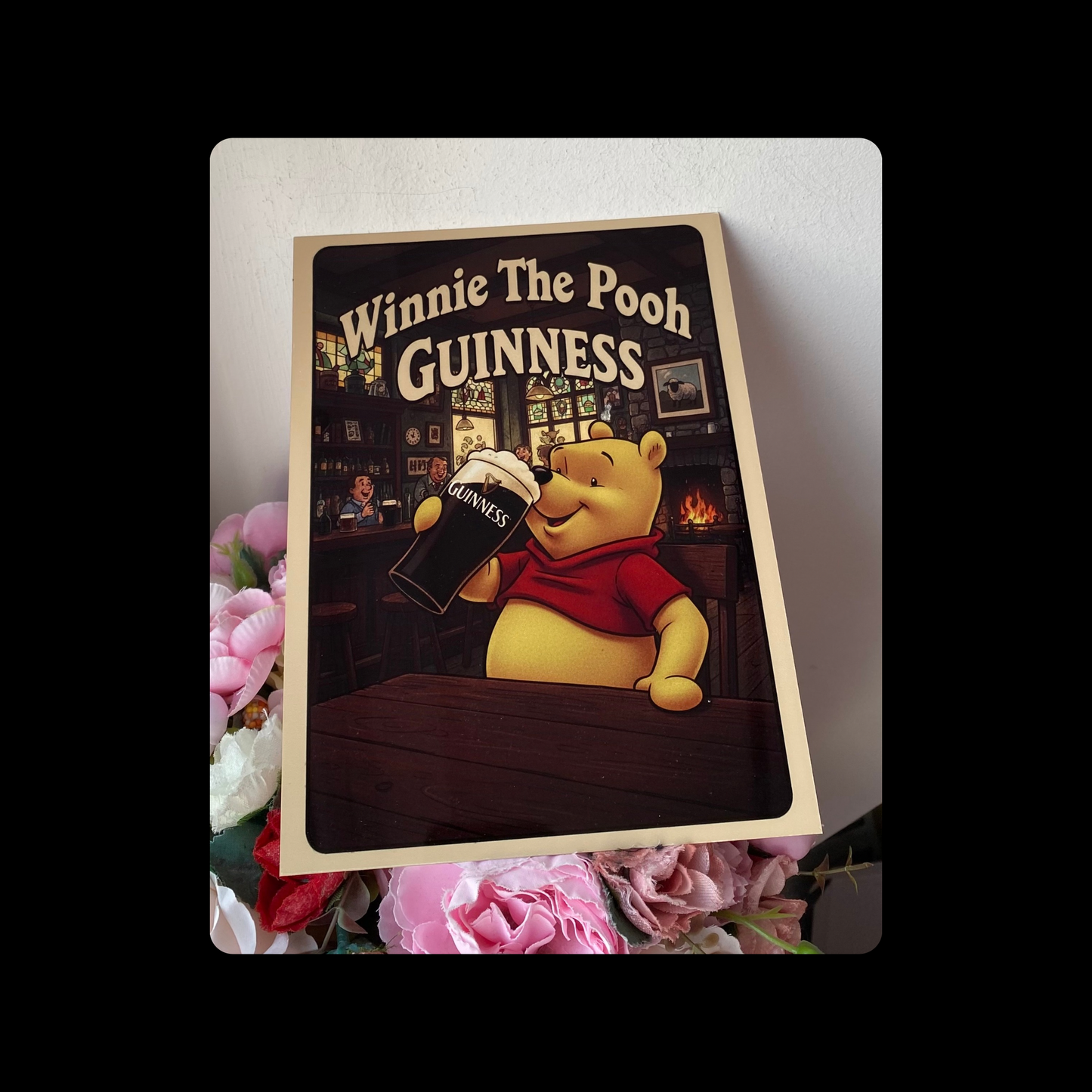 Winnie The Pooh Guinness Metal Bar Sign 15cm x 20cm
