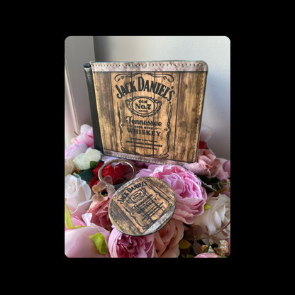 Jack Daniel’s Whiskey Barrel PU Material Wallet & Keyring