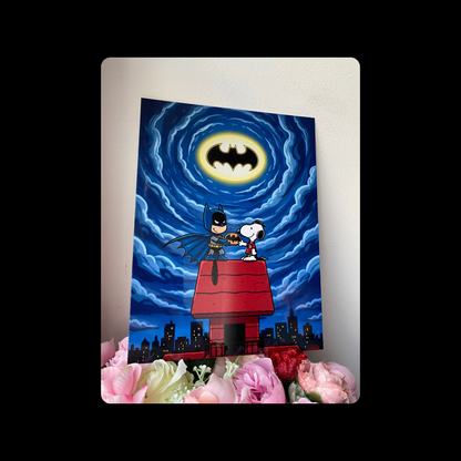 Snoopy Batman Metal Bar Sign 15cm x 20cm