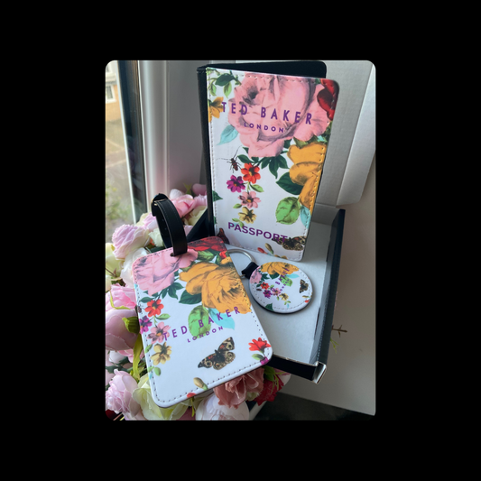 Ted Baker Butterfly PU Material Passport Holder Gift Set