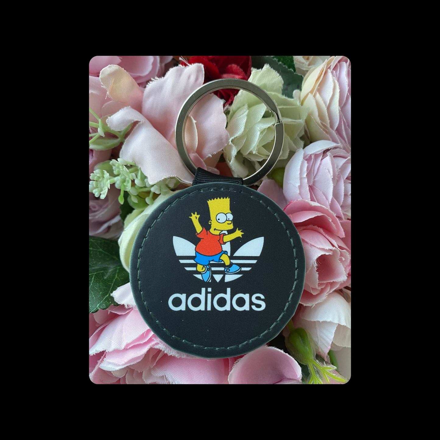 Adidas Bart Simpson Round Keyring 5cm