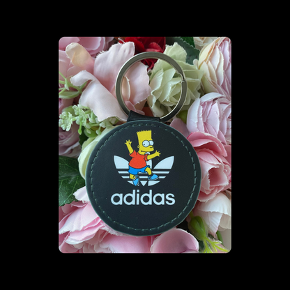 Adidas Bart Simpson Round Keyring 5cm